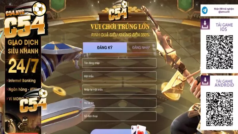 Đăng ký C54 - Thực hiện đúng chuẩn chỉ trong 3 bước Điền thông tin đăng ký theo yêu cầu từ C54